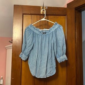 NEW jean off the shoulder shirt